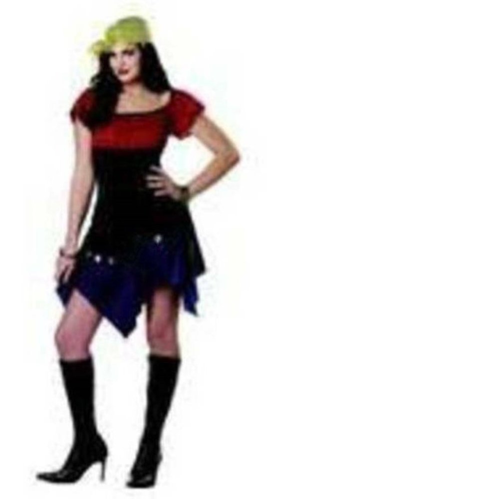 Wicked Gypsy Halloween Costume 3/5 Blue Red Dress 2 Pc Juniors Girls Teen